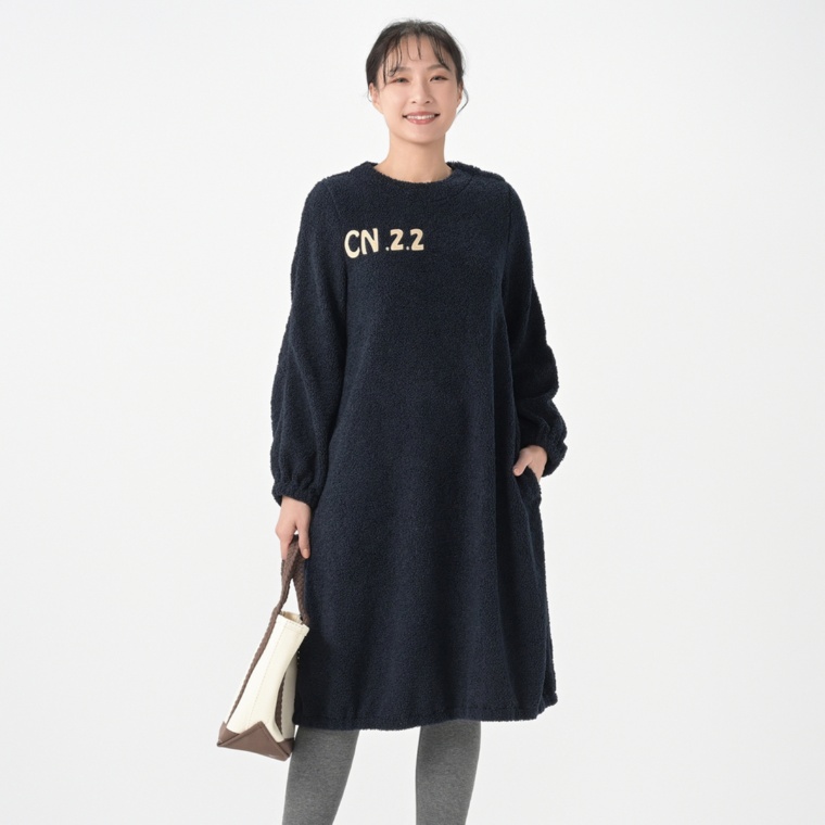 Carney ふわもこ ボアコクーンワンピース