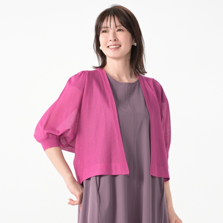 CARRIERE さらさらサマーニット ショートボレロカーディガン