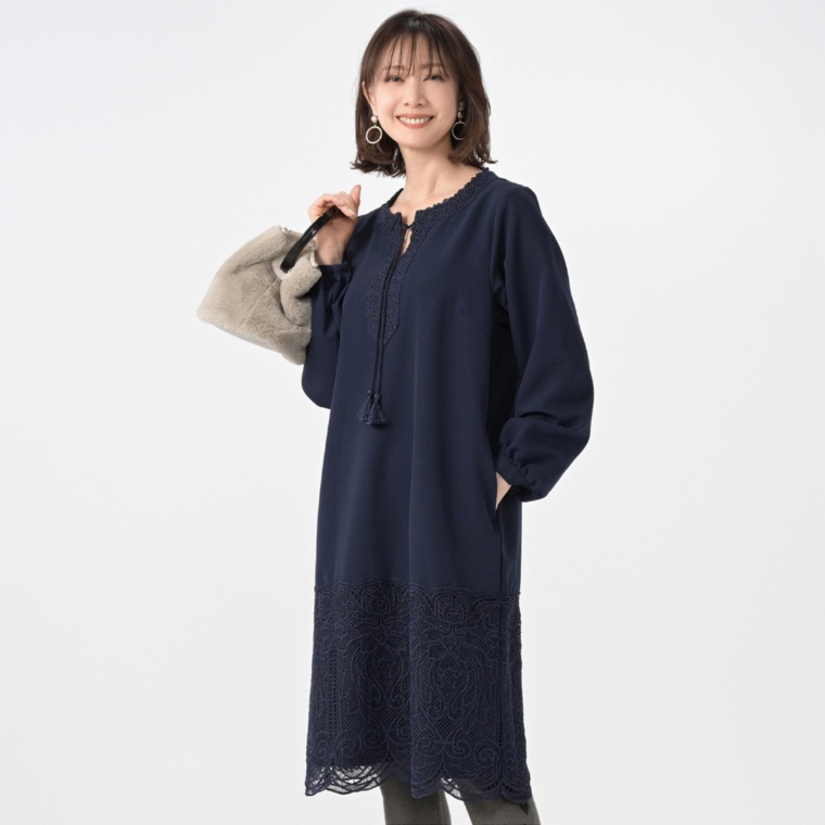 &LOVE 華やかリッチレースの着映えワンピース ネット限定