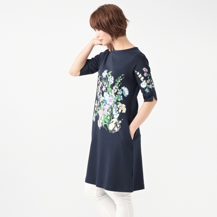FairyStyle フラワー ミディ丈ワンピース