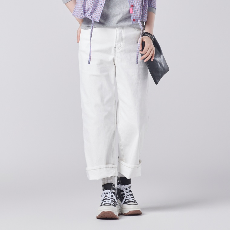 KiKKi ワイドシルエットストレッチデニム