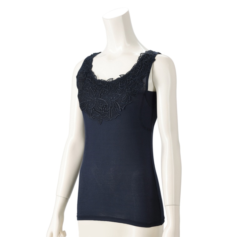 Stylemaker ユリモチーフ綿混汗取り付タンクトップ