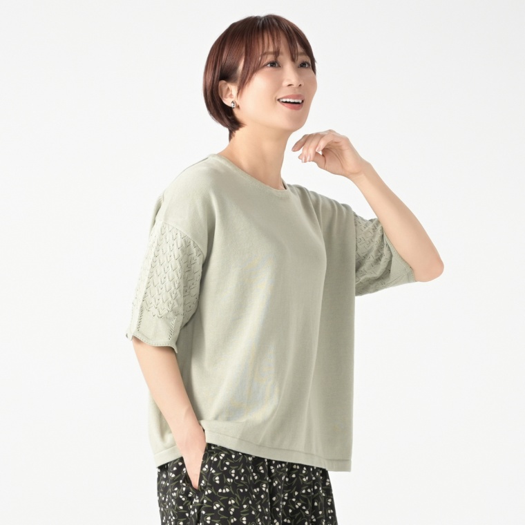 ピープルツリー オーガニックコットン 半袖ニット