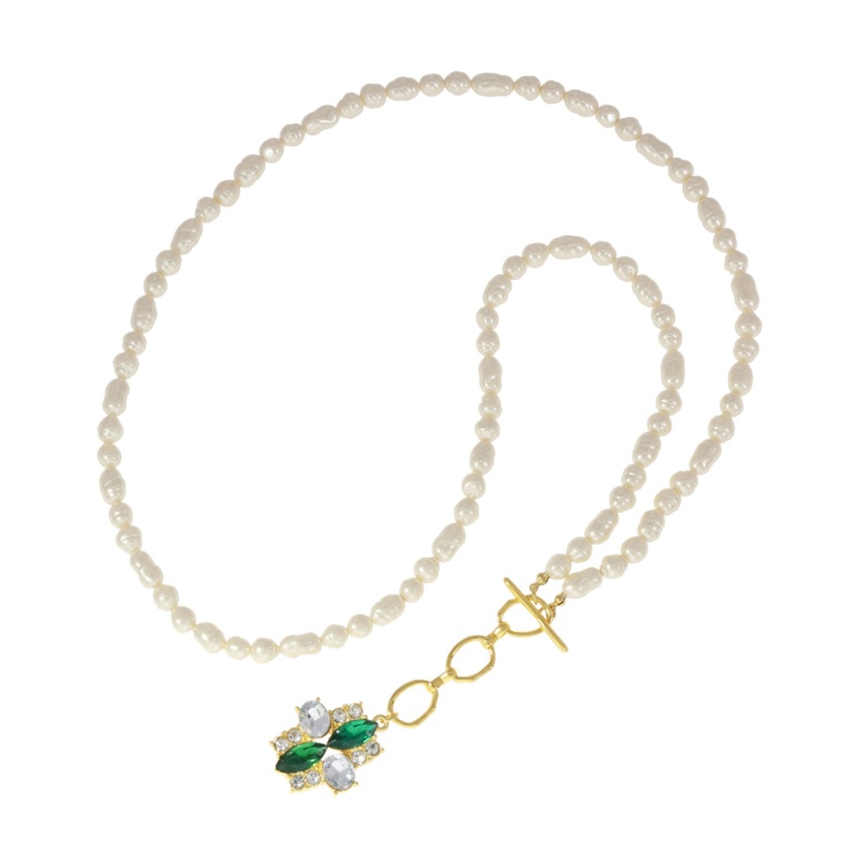 Anne Coquine パールビジューマルチカラーペンダント