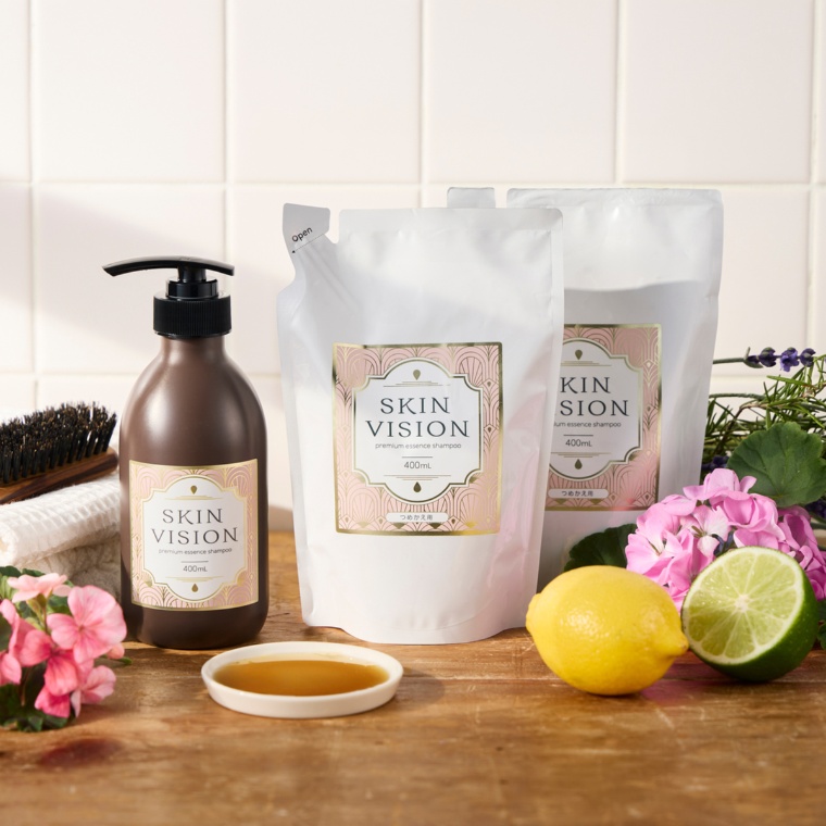 スキンビジョン プレミアムエッセンスシャンプー本体+レフィル2個