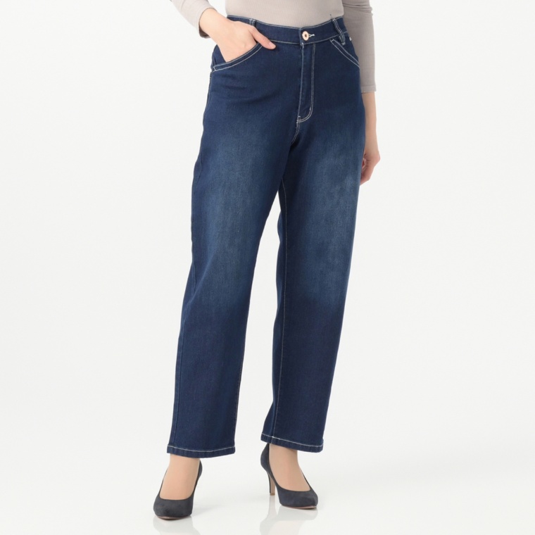 calma 選べる股下 ルーズシルエット大人顔デニムパンツ