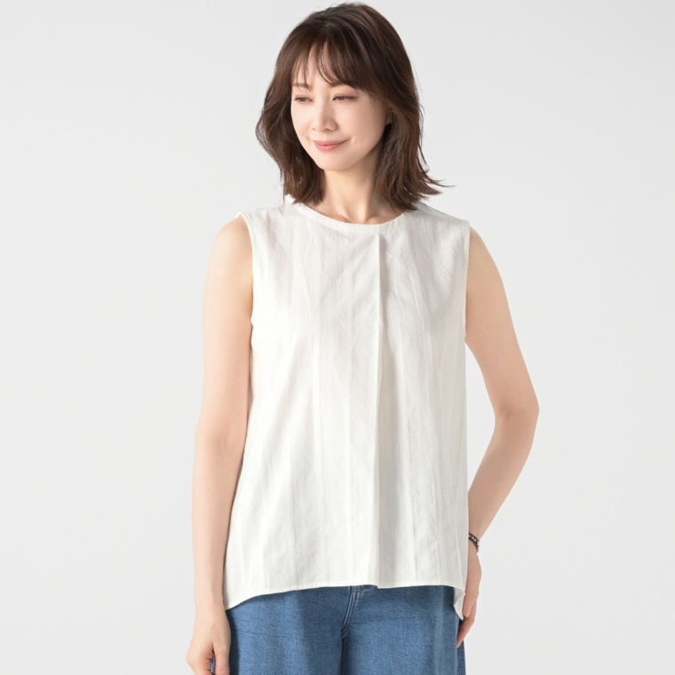 ピープルツリー 手織りオーガニックコットン ノースリーブトップ