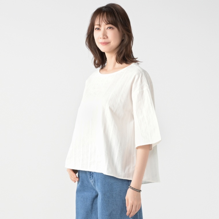 ピープルツリー 手織りオーガニックコットンブラウス