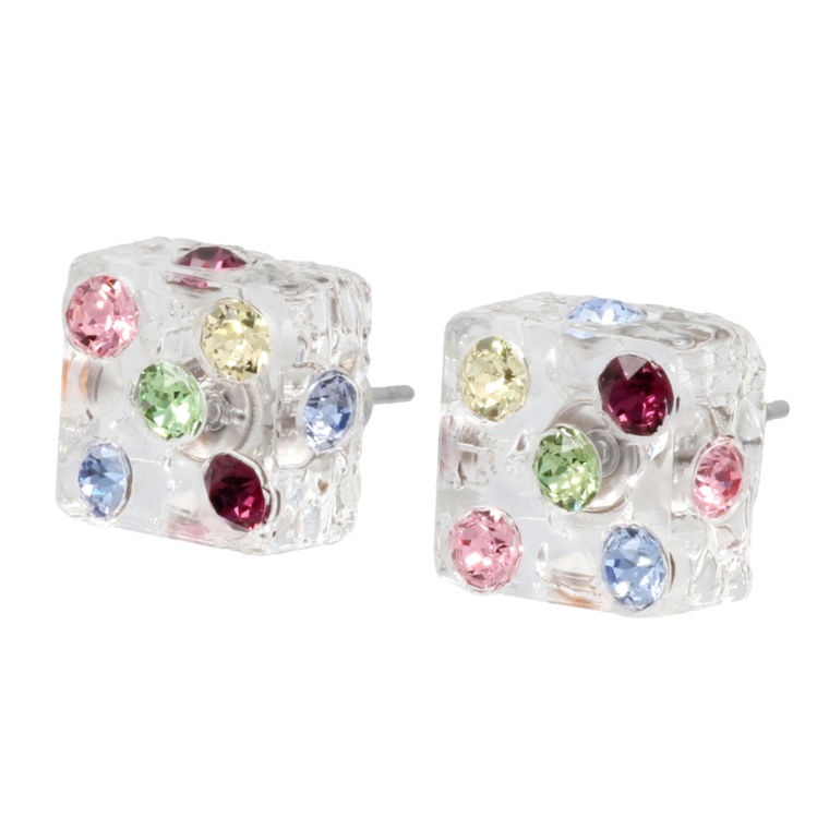 Harraca ドミノクリア マルチカラー ピアス