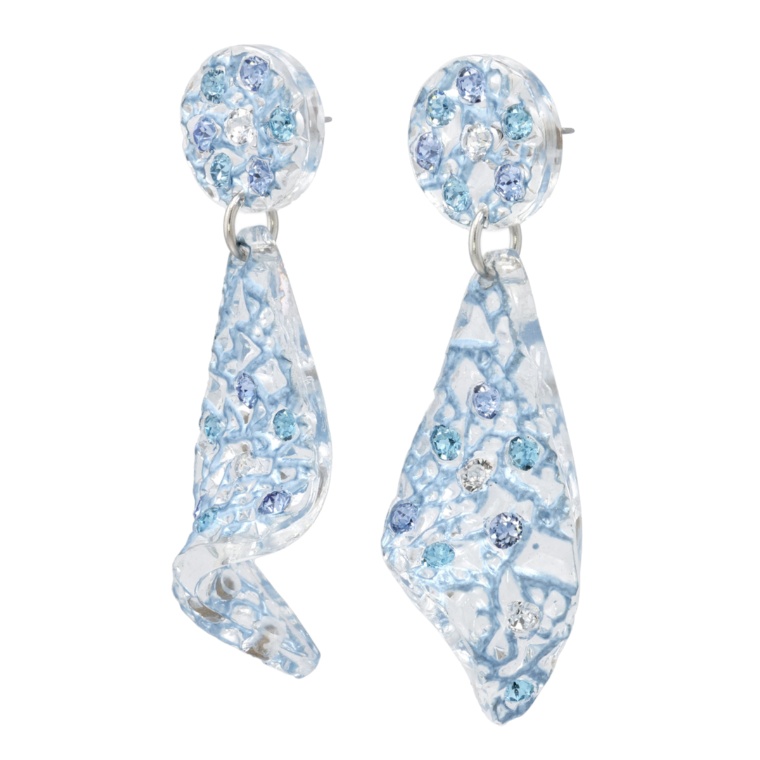 Harraca メッシュダブル コスモインディゴブルーカラー ピアス