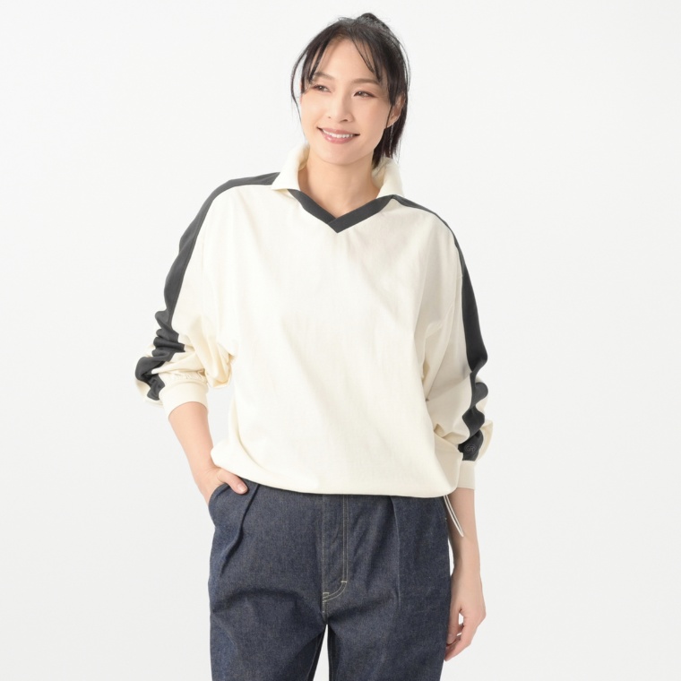 GRC 襟付き配色切り替えロンT