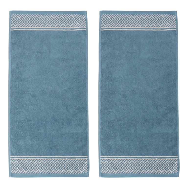 Fero ホテルライク フェイスタオル ボーダーヘム柄同色2枚セット