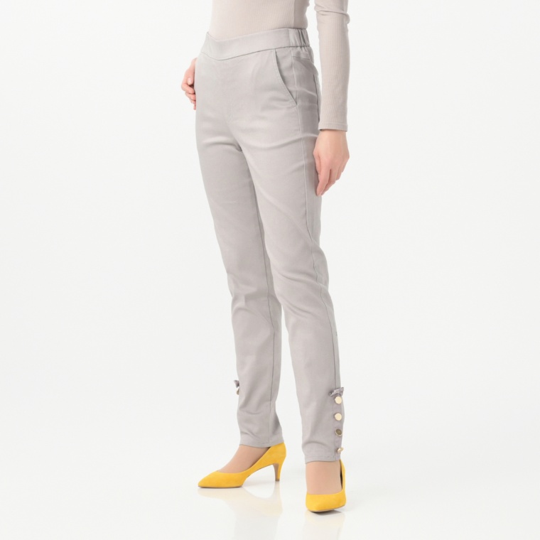 Pixie Heart 釦デザイン ハイストレッチデニムパンツ