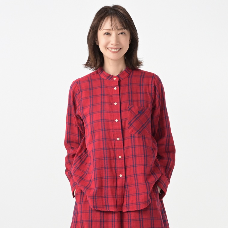 McGREGOR CLASSIC Wガーゼチェックバンドカラーシャツ