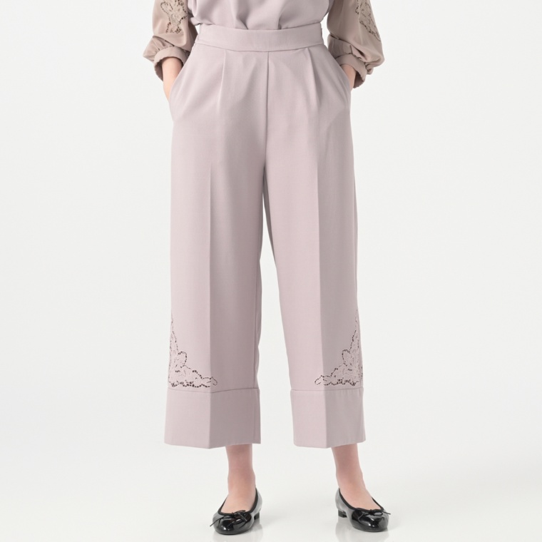 anatelier サイドカットワーク セミワイドパンツ