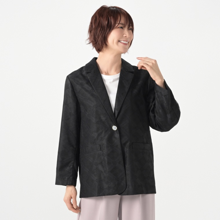 anatelier ジオメトリック柄レースジャケット