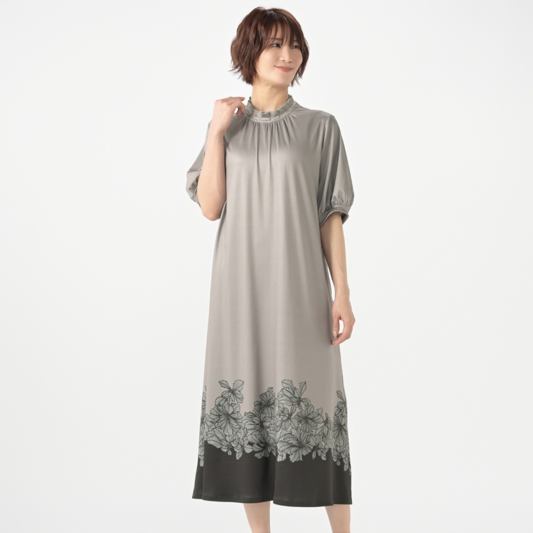 anatelier パネルプリントワンピース