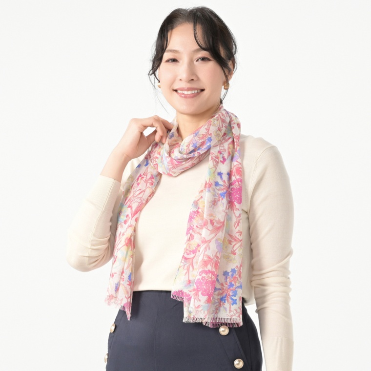 IM リバティプリント サラッと清涼感!ウォッシャブルストール