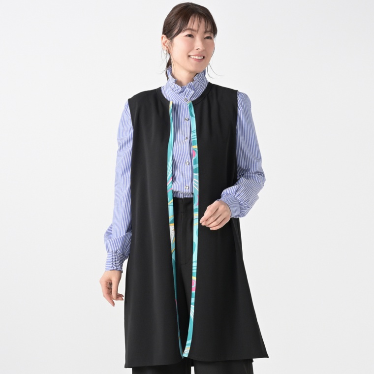 JEWEL MORRY’S プリントラインアクセント ロングジレ