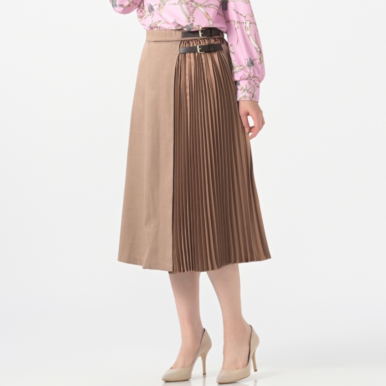 JEWEL MORRY’S サイドプリーツ ラップ風スカート