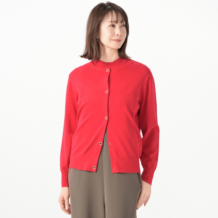 Anne Coquine コアスパンヤーンニットトグルカーディガン