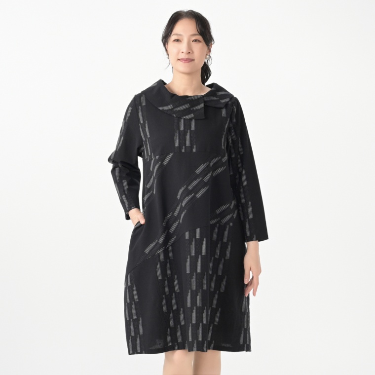 HELA 配色ステッチワンピース