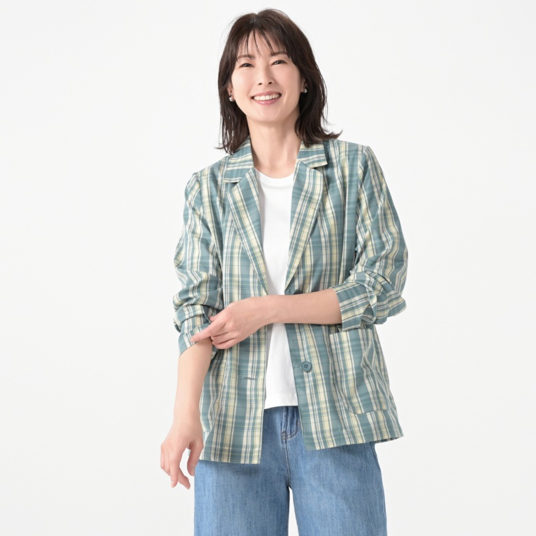 Provador お手入れ簡単 軽量チェックジャケット