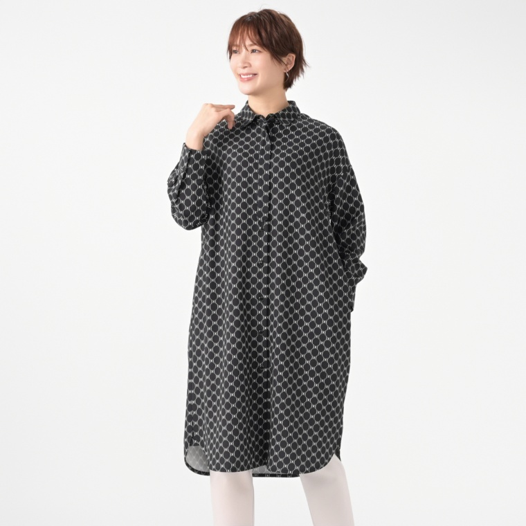 day to day オリジナルモノグラムプリントロングシャツ