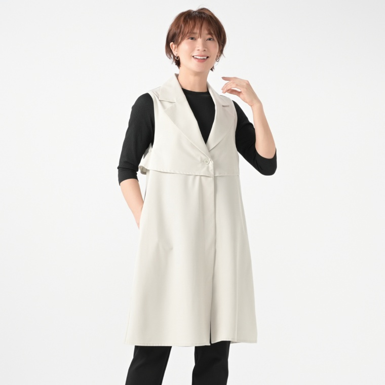 day to day ふらしヨークテーラードカラーAラインジレ