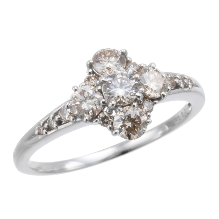 Dialuce PT950 ダイヤモンド リング 計0.7ctUP