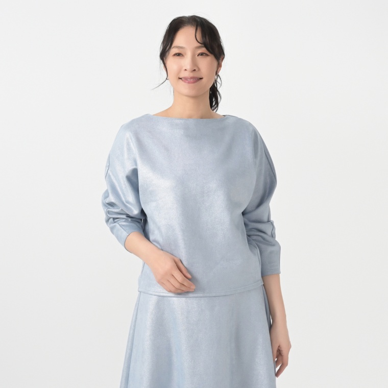 &by PINKY&DIANNE 箔スエードプルオーバー