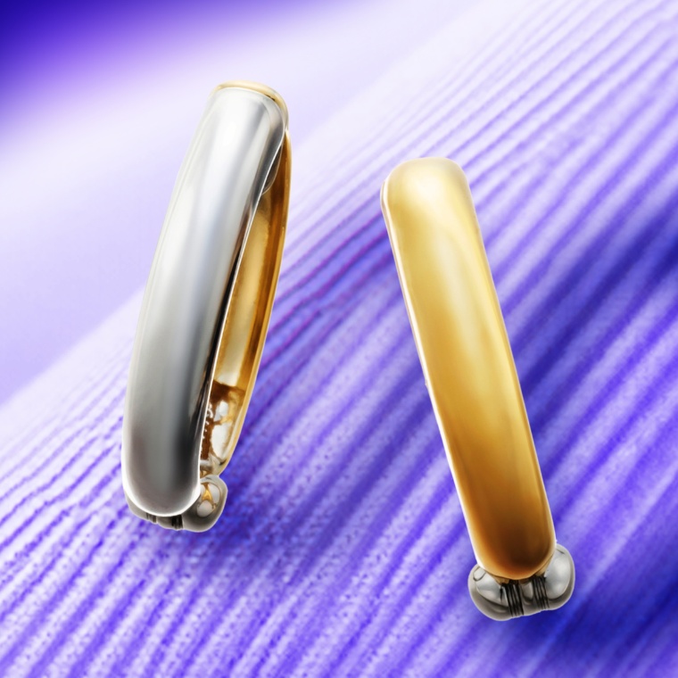 18KYG/PT950 リバーシブル シンプル ピアリング