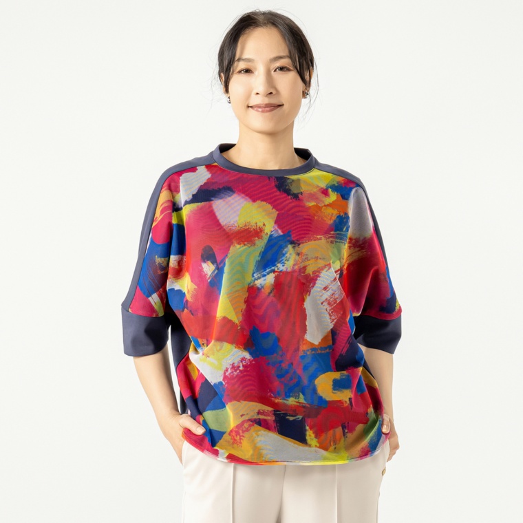 MORNMAGIE ラフに着てお洒落にキマるアート柄トップス