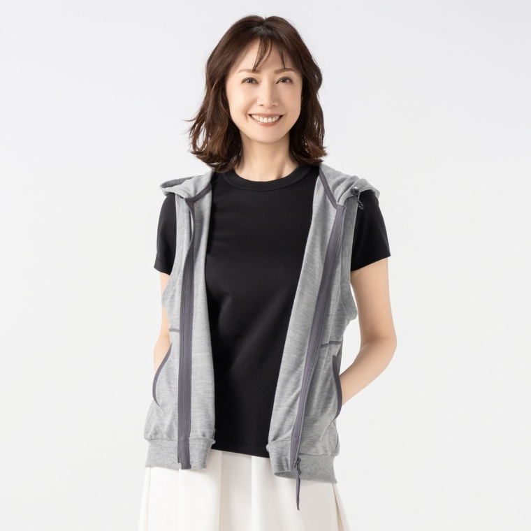 WOODS スウェットフードベスト