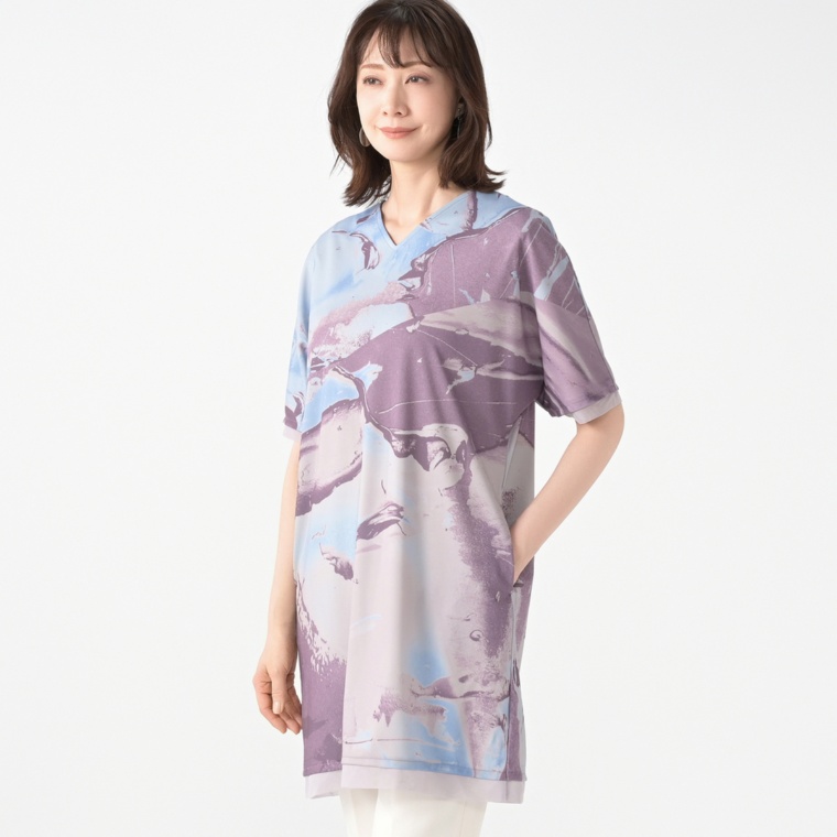 BOUTIQUE JUNKO フルイドプリントチュニックネット限定カラー