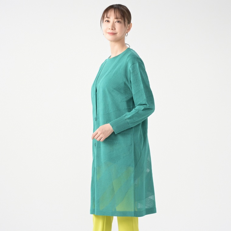 BOUTIQUE JUNKO ゼブラ柄シアーニットロングカーディガン