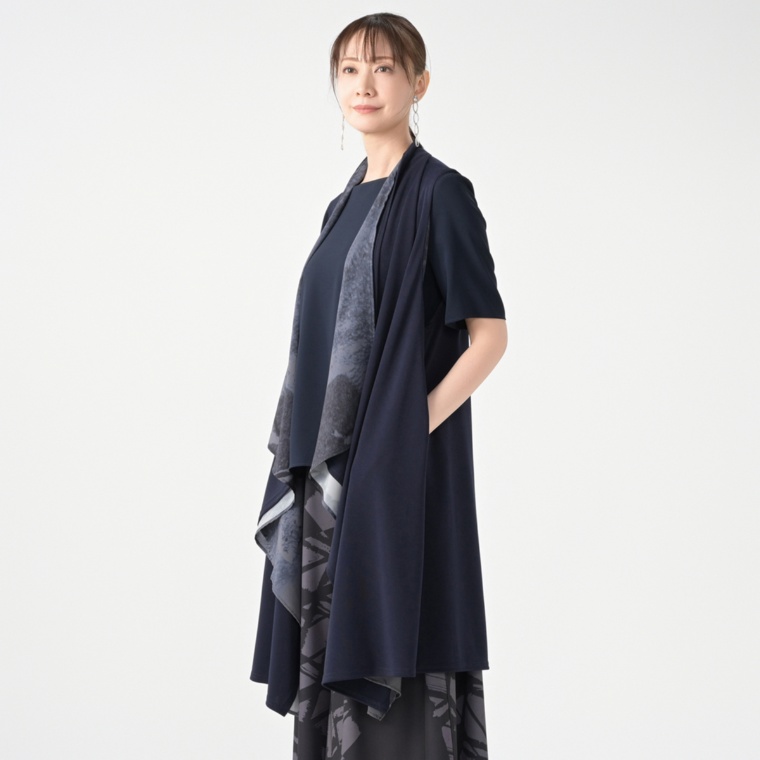 BOUTIQUE JUNKO 異素材リバーシブルジレ