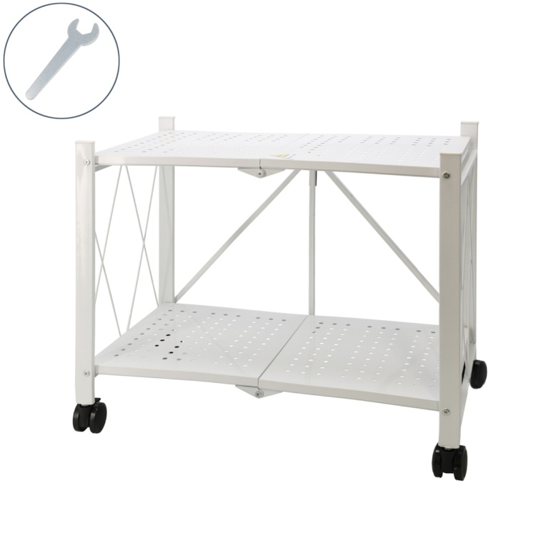 折り畳める収納ラック 幅62cm 2段タイプ キャスター付