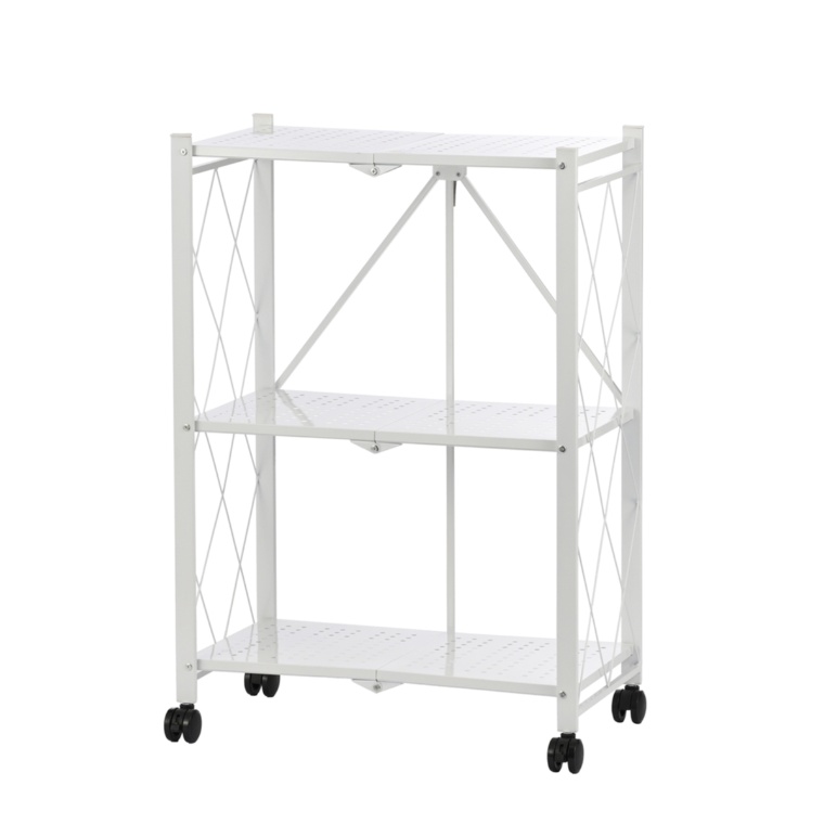 折り畳める収納ラック 幅62cm 3段タイプ キャスター付