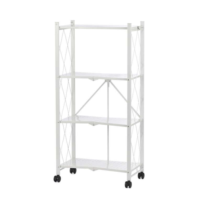 折り畳める収納ラック 幅62cm 4段タイプ キャスター付