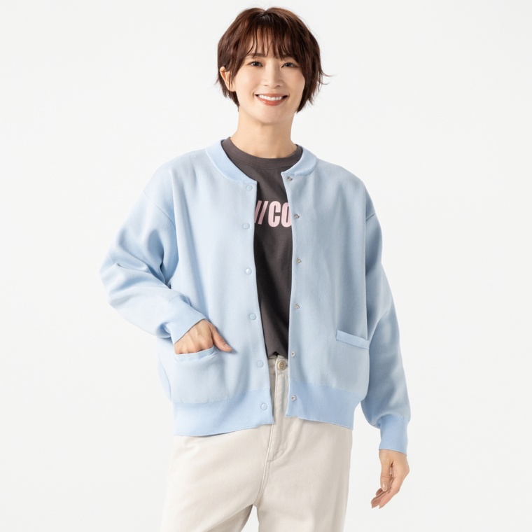 Notice//colors ロゴ入りダイバーニットブルゾン