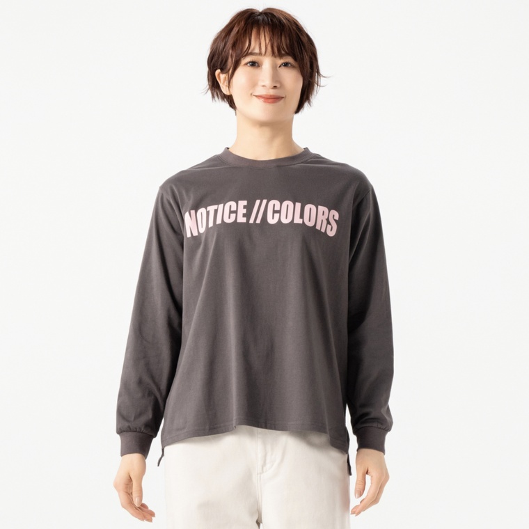 Notice//colors ヘビロテ綿混ロゴTシャツ