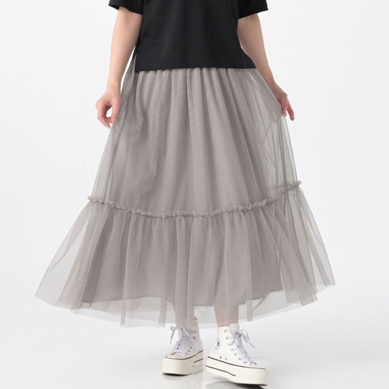 Notice//colors スッキリ細見せチュールスカート
