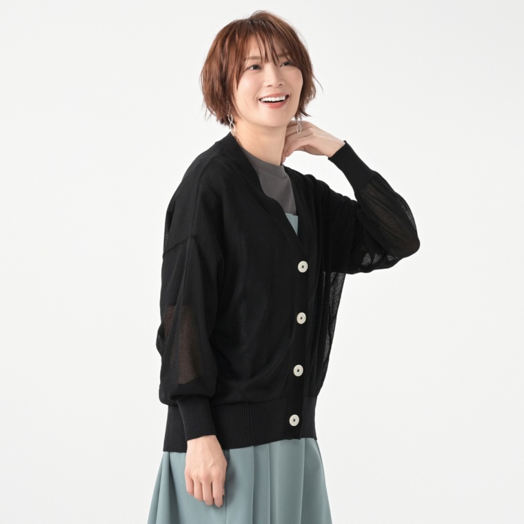 alsome シースルーニットカーディガン