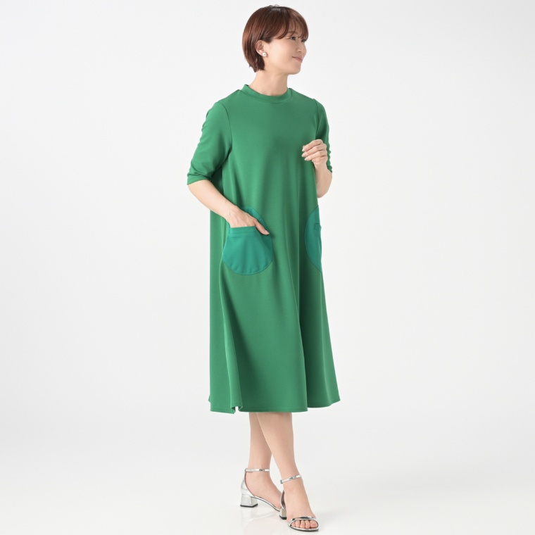 day to day 膨れジャガードAラインワンピース