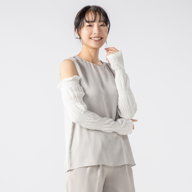 day to day 膨れジャガードのシャーリングアームカバー