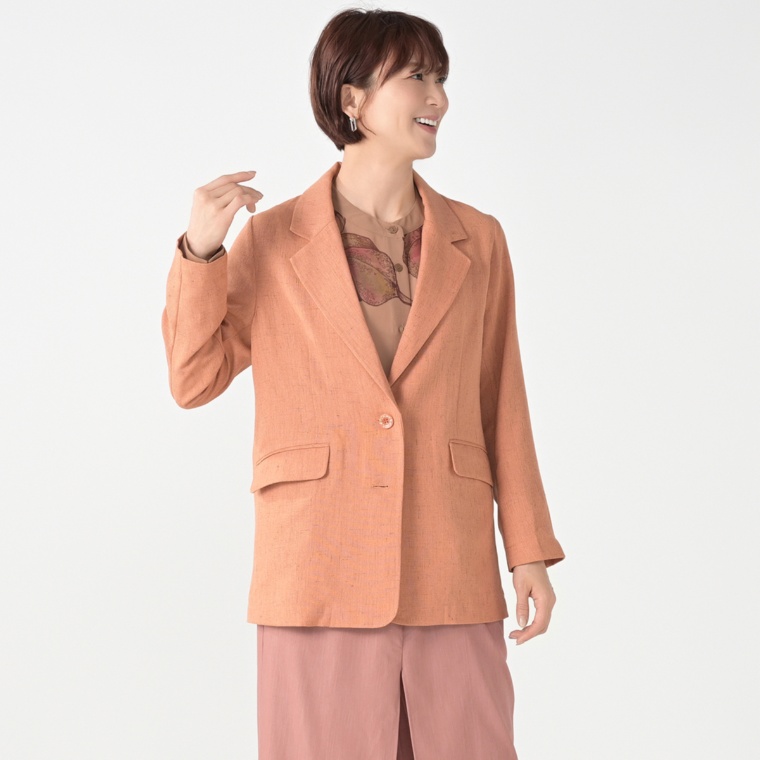 calma 選べる着丈 サラリ麻見えエニタイムジャケット