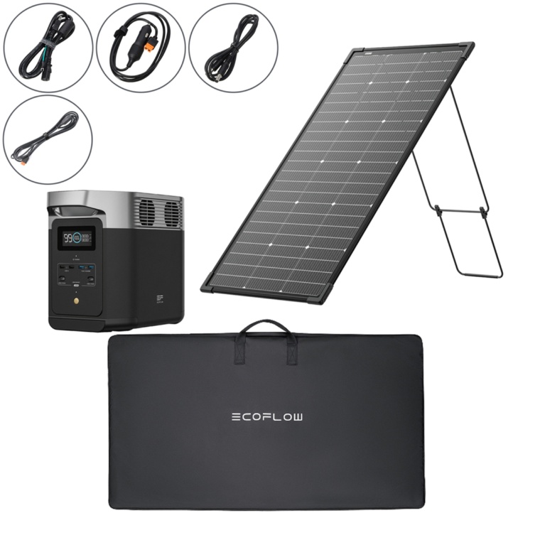 エコフロー デルタ2&125W両面ソーラーパネル&専用バッグ