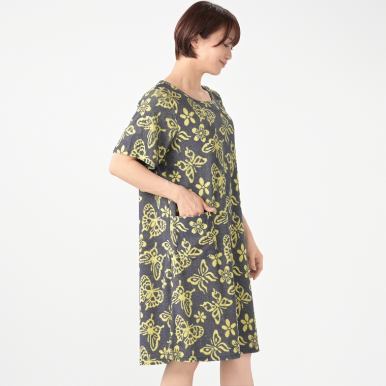 Cozyfeels バタフライ半袖タオルドレス