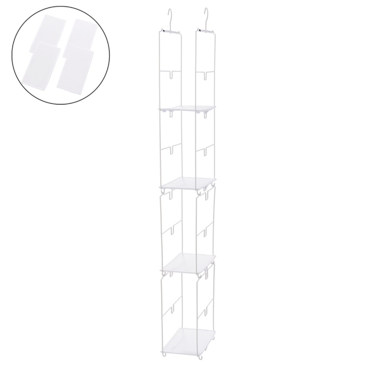 吊り下げ式収納ラック幅15cmタイプ ボード棚8枚付